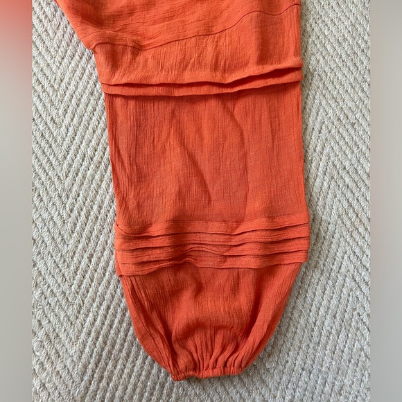 EUC She + Sky Orange Oversized Cropped Blouse - Picture 4 of 4